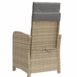 vidaXL - Tuinstoel verstelbaar met voetensteun - Beige - Poly rattan