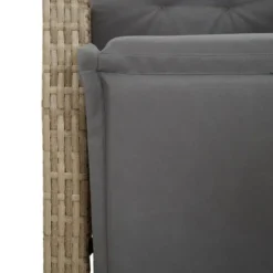 vidaXL - Tuinstoel verstelbaar met voetensteun - Beige - Poly rattan