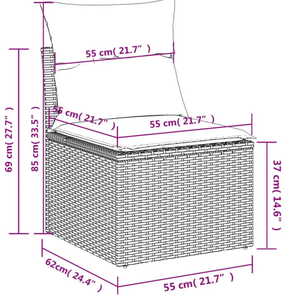 vidaXL - Tuinstoel - Zwart - Poly rattan