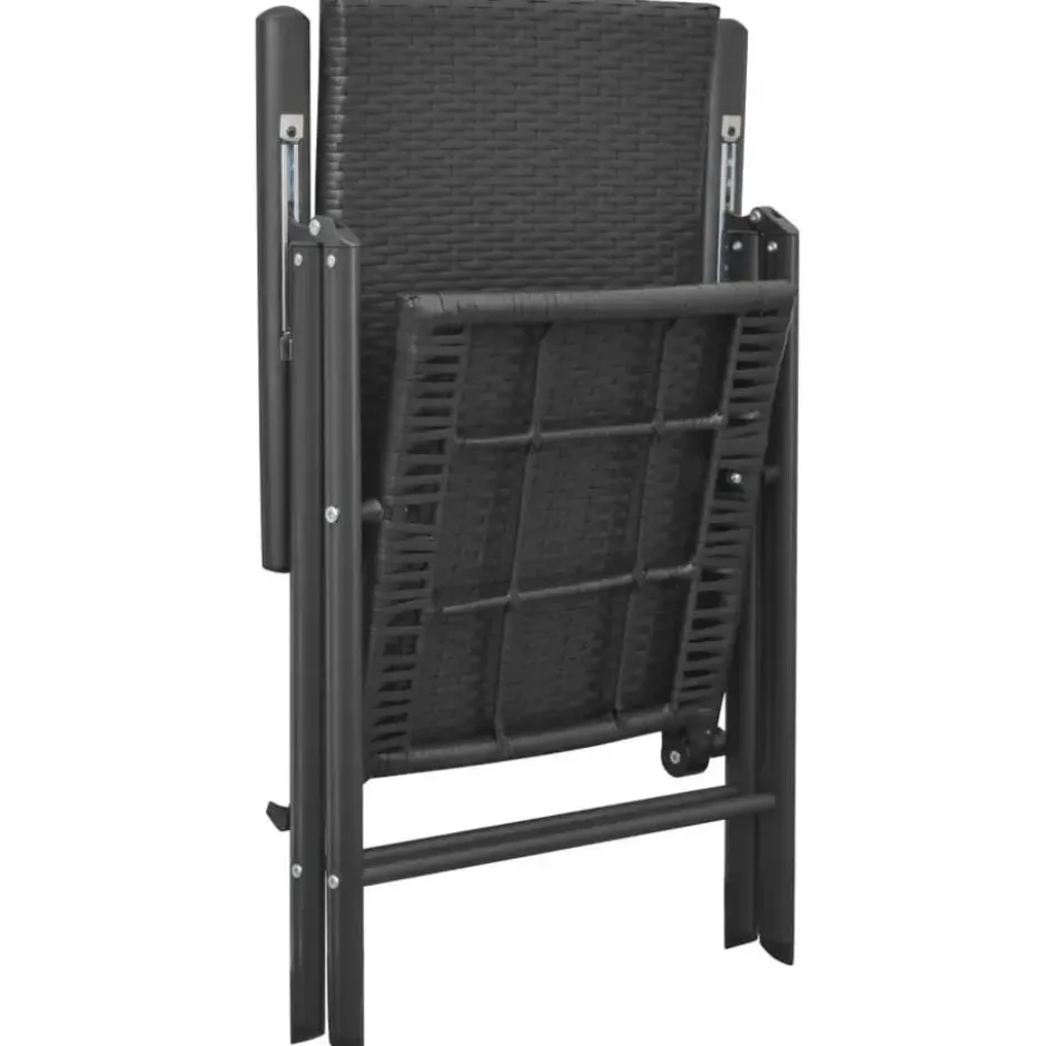 vidaXL - Tuinstoel - Zwart - Poly rattan - 2 stuks