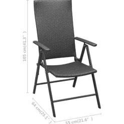 vidaXL - Tuinstoel - Zwart - Poly rattan - 2 stuks