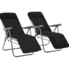 vidaXL - Tuin Stoel - Zwart - Stof - 2 stuks