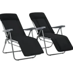 vidaXL - Tuin Stoel - Zwart - Stof - 2 stuks
