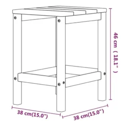 vidaXL - Tuintafel Adirondack - Antracietkleurig - HDPE - 38x38x46 cm