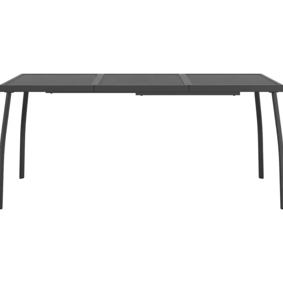 vidaXL - Tuintafel - Antracietkleurig - Staalgaas - 165 x 80 x 72 cm