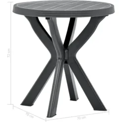 vidaXL - Tuintafel - Antraciet - Kunststof