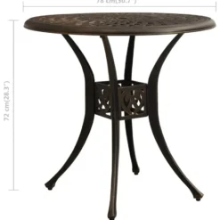 vidaXL - Tuintafel - Bruin - Aluminium - 78 x 78 x 72 cm