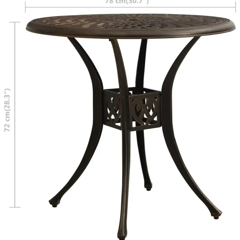 vidaXL - Tuintafel - Bruin - Aluminium - 78 x 78 x 72 cm