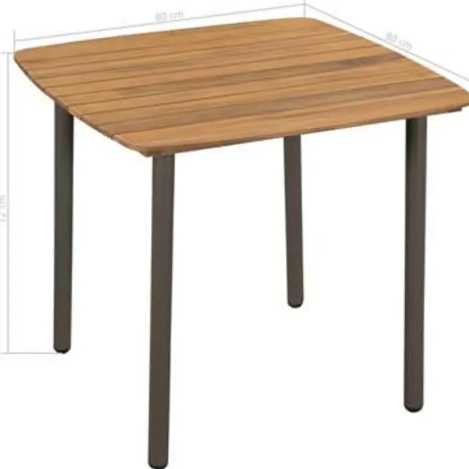 vidaXL - Tuintafel - Bruin - Hout - 80 x 80 x 72 cm