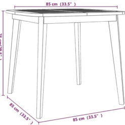 vidaXL - Tuintafel - Bruin - Massief acaciahout - 85 x 85 x 75 cm