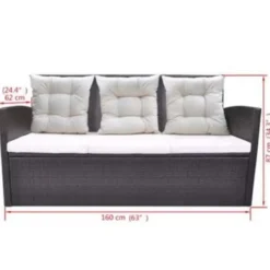 vidaXL - Tuintafel En Stoel - Bruin - Poly rattan