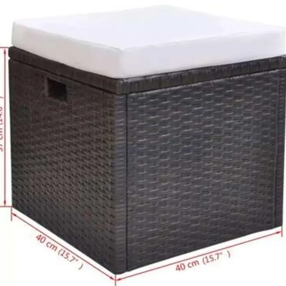 vidaXL - Tuintafel En Stoel - Bruin - Poly rattan