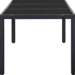 vidaXL - Tuintafel En Stoel - Zwart - Poly rattan - 190 cm tafellengte
