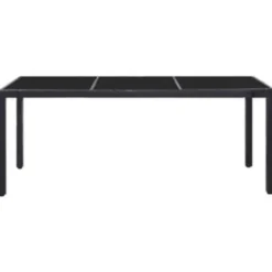 vidaXL - Tuintafel En Stoel - Zwart - Poly rattan - 190 cm tafellengte