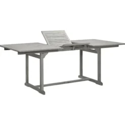 vidaXL - Tuintafel - Grijs - Massief acaciahout - (150-200)x100x75 cm