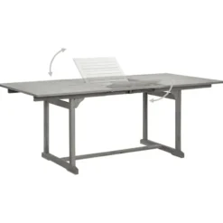 vidaXL - Tuintafel - Grijs - Massief acaciahout - (150-200)x100x75 cm