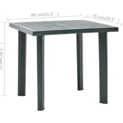 vidaXL - Tuintafel - Groen - Kunststof