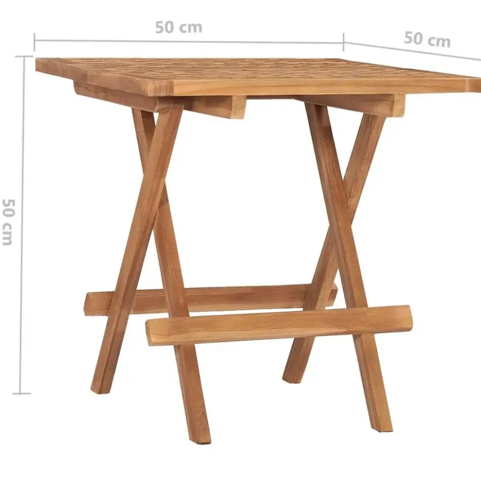 vidaXL - Tuintafel inklapbaar - Bruin - Massief teakhout - 50x50x50 cm
