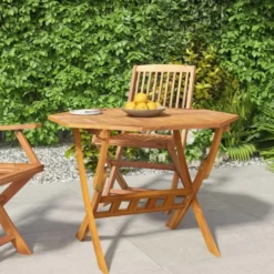 vidaXL - Tuintafel inklapbaar - Bruin - Massief acaciahout - Ø 90 x 75 cm