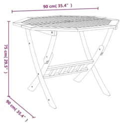 vidaXL - Tuintafel inklapbaar - Bruin - Massief acaciahout - Ø 90 x 75 cm