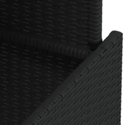 vidaXL - Tuintafel met glazen blad - Zwart - Poly rattan - 100 x 55 x 73 cm