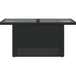 vidaXL - Tuintafel met glazen blad - Zwart - Poly rattan - 100 x 55 x 73 cm
