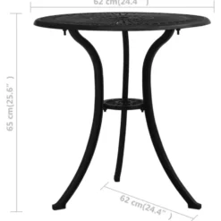 vidaXL - Tuintafel - Zwart - Aluminium
