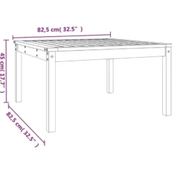 vidaXL - Tuintafel - Zwart - Massief grenenhout - 82.5 x 82.5 x 45 cm