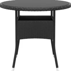 vidaXL - Tuintafel - Zwart - Poly rattan