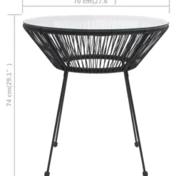 vidaXL - Tuintafel - Zwart - Rattan
