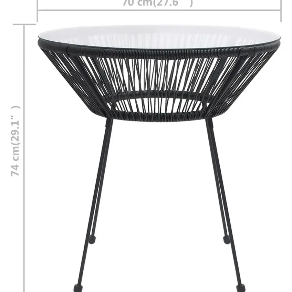 vidaXL - Tuintafel - Zwart - Rattan