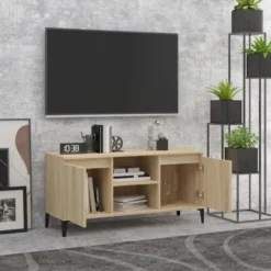 vidaXL - Tv-kast - Bruin - Bewerkt hout