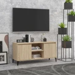 vidaXL - Tv-kast - Bruin - Bewerkt hout