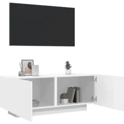 vidaXL - Tv-kast - Wit - Bewerkt hout