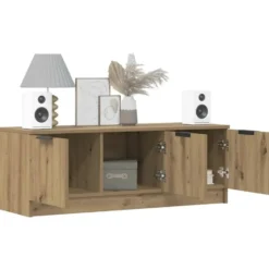 vidaXL - TV-meubel met 3 deuren - Artisanaal eiken - 102x35x36.5 cm
