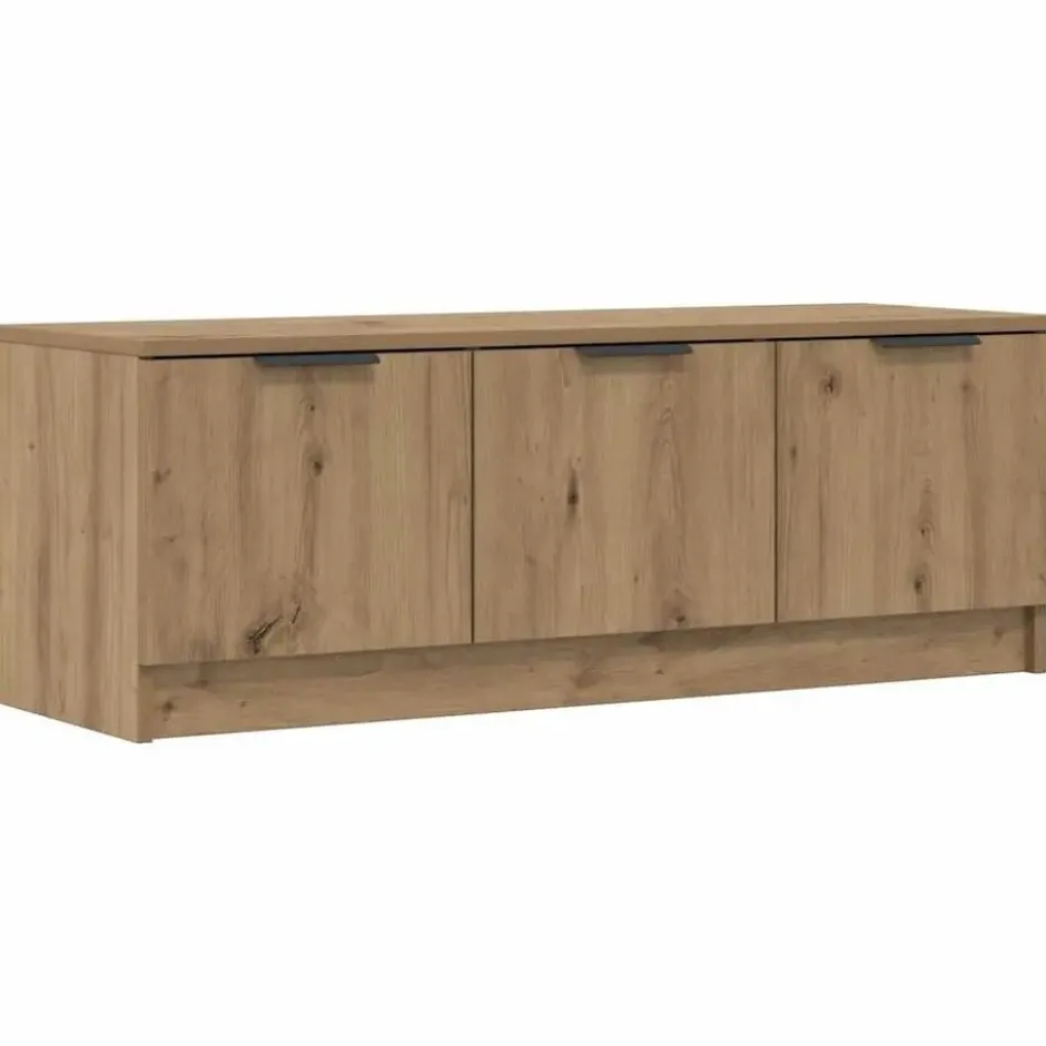 vidaXL - TV-meubel met 3 deuren - Artisanaal eiken - 102x35x36.5 cm