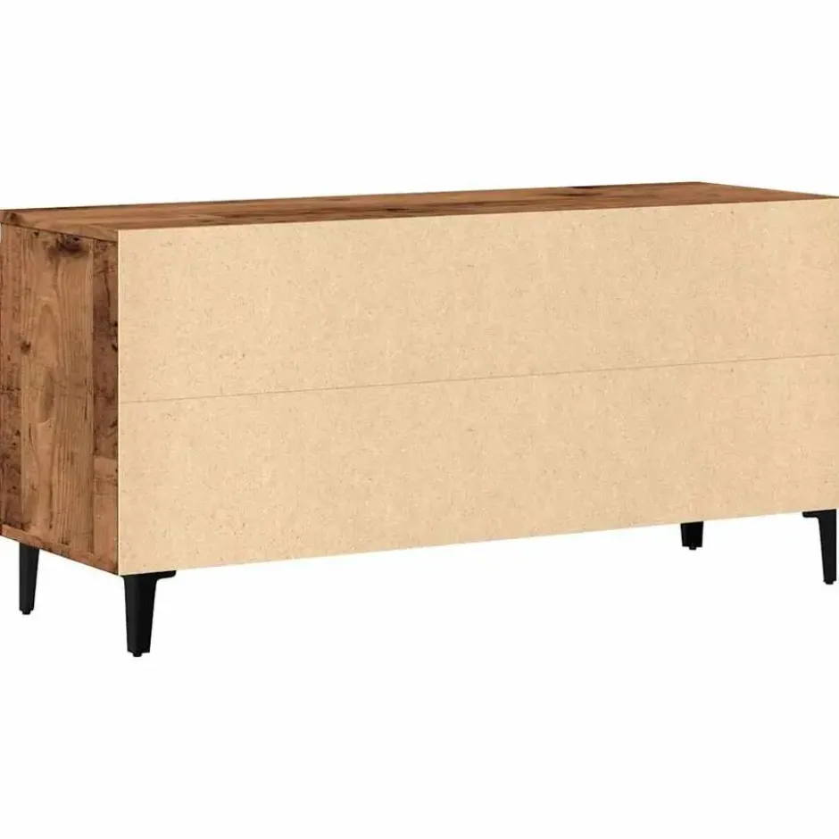 vidaXL - TV-meubel met 2 deuren en 2 vakken - Oud hout - 102x35x50 cm