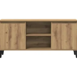 vidaXL - TV-meubel met 2 deuren en 2 vakken - Artisanaal eiken - 102x35x50 cm