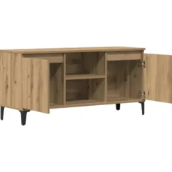 vidaXL - TV-meubel met 2 deuren en 2 vakken - Artisanaal eiken - 102x35x50 cm
