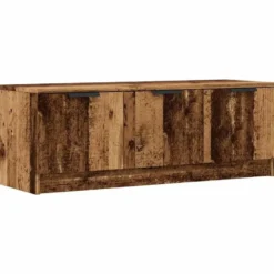 vidaXL - TV-meubel met 3 deuren - Oud hout - Bewerkt hout - 102x35x36.5 cm
