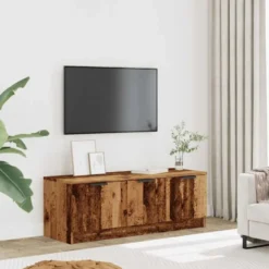 vidaXL - TV-meubel met 3 deuren - Oud hout - Bewerkt hout - 102x35x36.5 cm