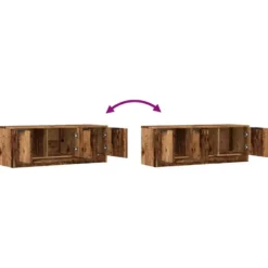 vidaXL - TV-meubel met 3 deuren - Oud hout - Bewerkt hout - 102x35x36.5 cm