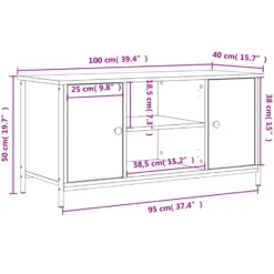 vidaXL - TV-meubel met 2 deuren 2 vakken - Sonoma eiken - Hout - 100x40x50 cm