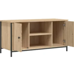vidaXL - TV-meubel met 2 deuren 2 vakken - Sonoma eiken - Hout - 100x40x50 cm