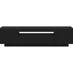 vidaXL - TV-meubel met 3 deuren - Zwart eiken - Bewerkt hout - 160x35x40 cm
