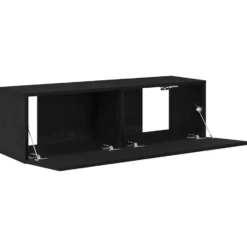 vidaXL - TV-meubel met 2 deuren - Zwart eiken - Hout - 100x30x30 cm - 2 stuks