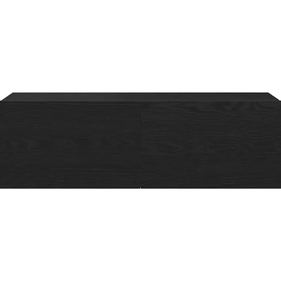 vidaXL - TV-meubel met 2 deuren - Zwart eiken - Hout - 100x30x30 cm - 2 stuks