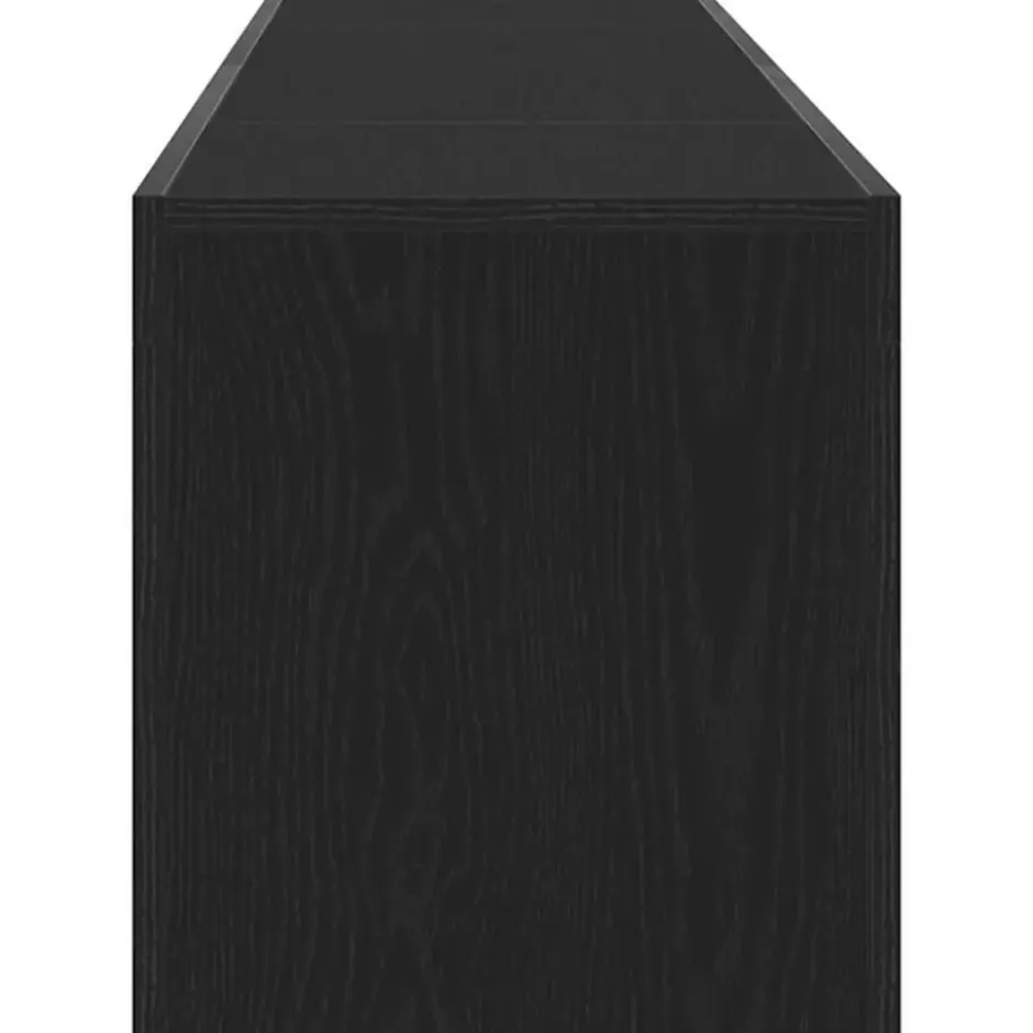 vidaXL - TV-meubel met glas legplank en deur - Zwart eiken - 120x35x40 cm