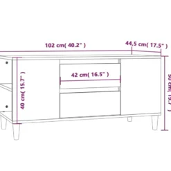 vidaXL - TV-meubel met 2 lades - Bruin eiken - Hout - 102x44.5x50 cm