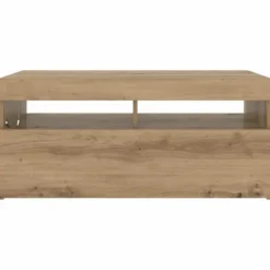 vidaXL - TV-meubel met LED en 2 vakken - Artisanaal eiken - 90x35x40 cm